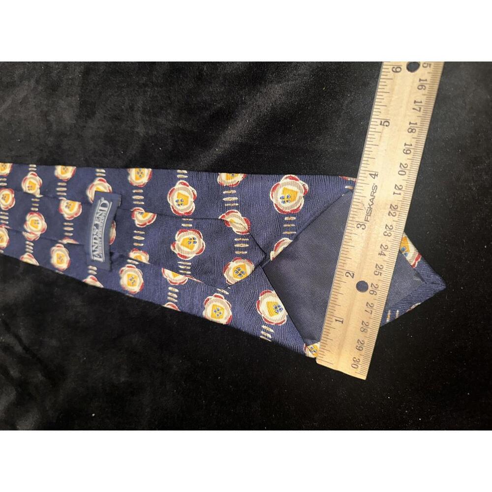 Lands' End Men's Navy Patterned Tie - Picture 3 of 3